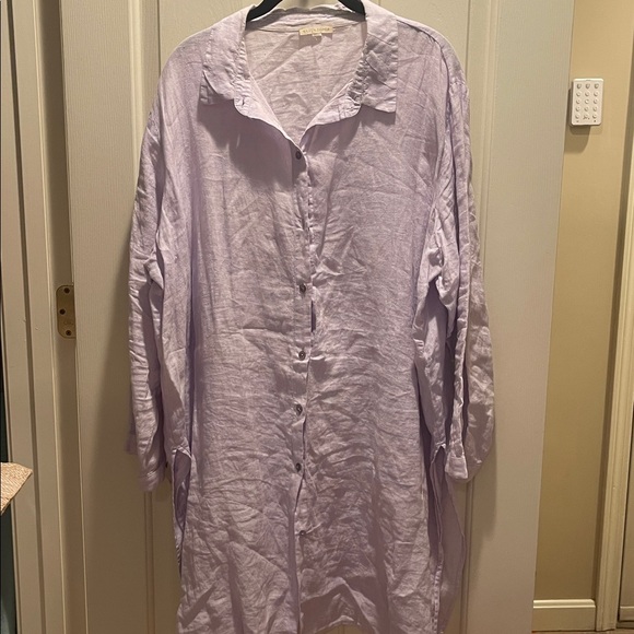 Eileen Fisher Tops - Light Purple Long Button-Up Tunic